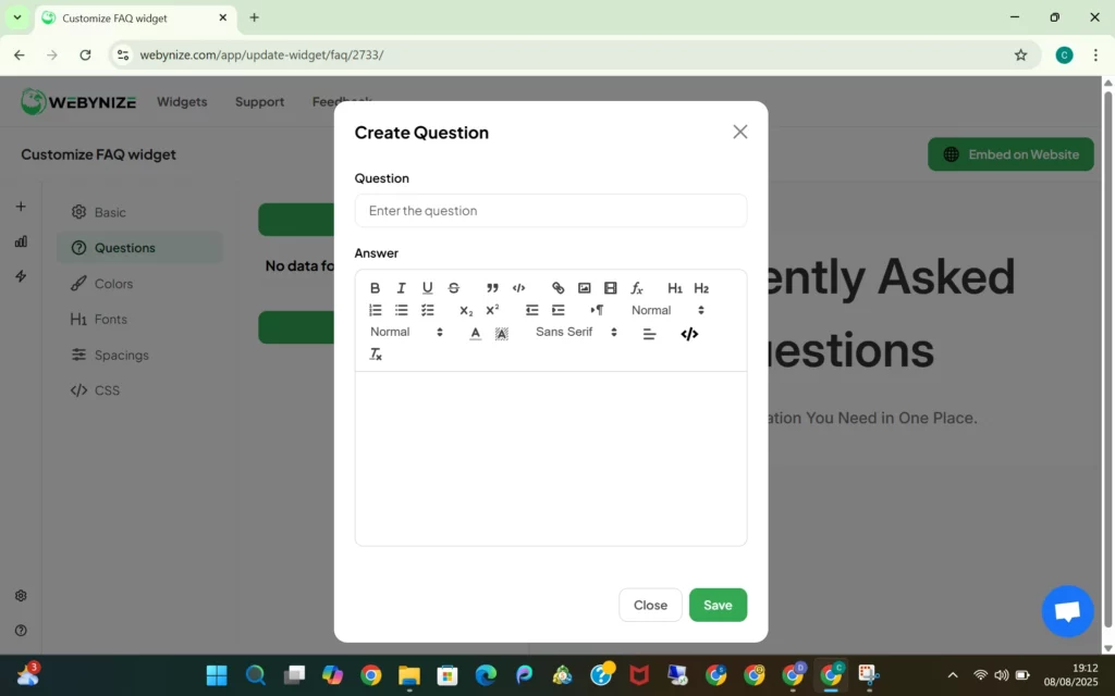 How to Add Free FAQ Generator Widget to Website